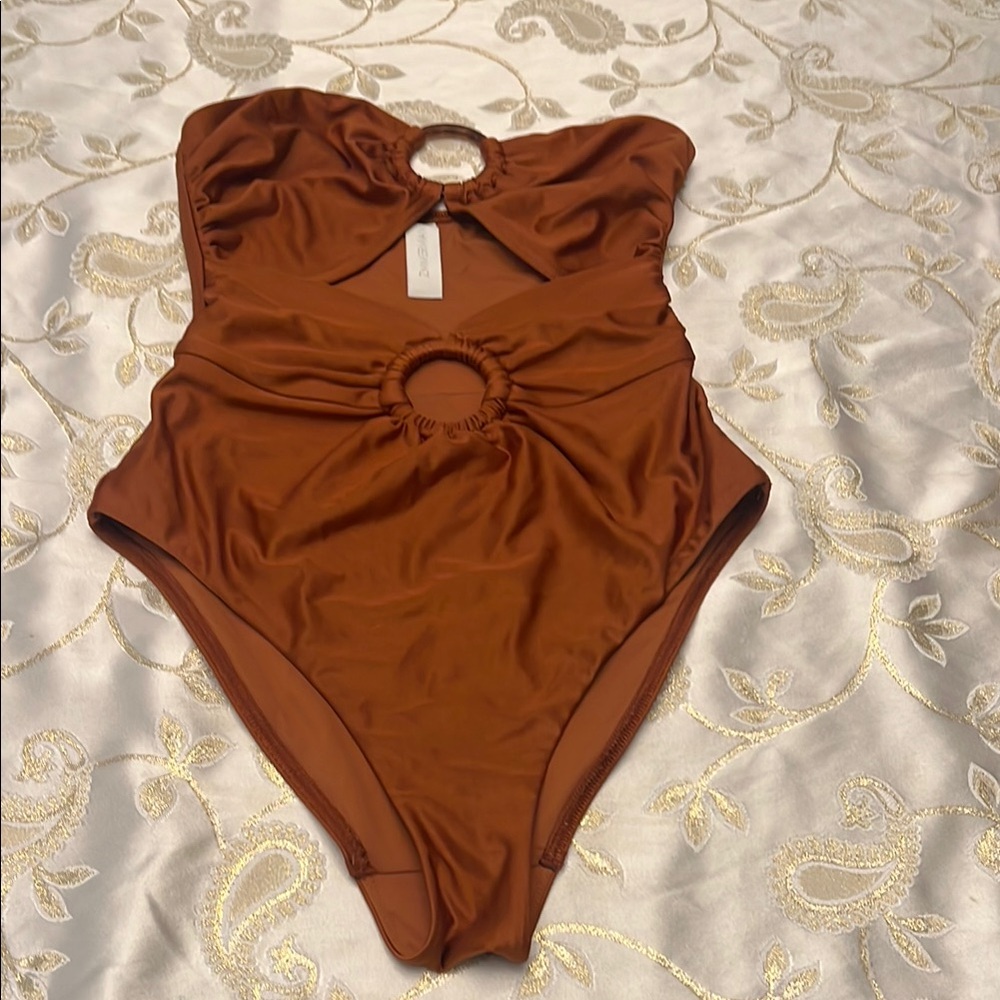 Stylish golden Brown zimmermann One Piece Swimsuit. US. 6